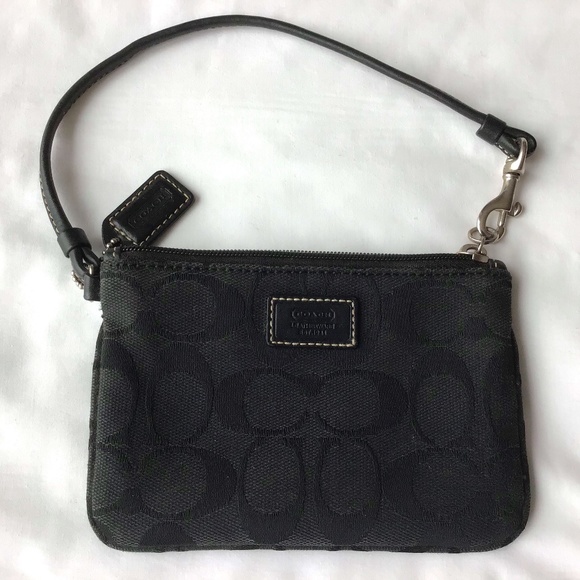 NWOT Authentic Coach Wristlet Bag - Black